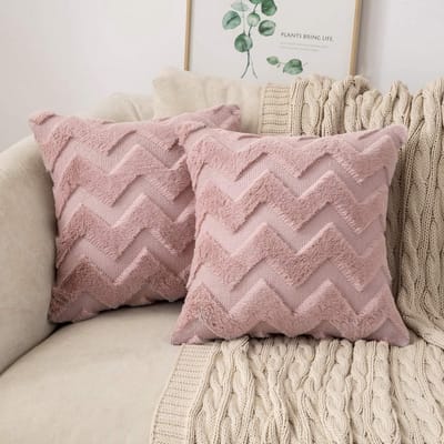 Allecto - Pluizige kussenhoezen - Zachte kussenhoezen - Decoratie voor woonkamer en slaapkamer - 50 x 50 cm - Lederpoeder - Set van 2 - Comfort en ...