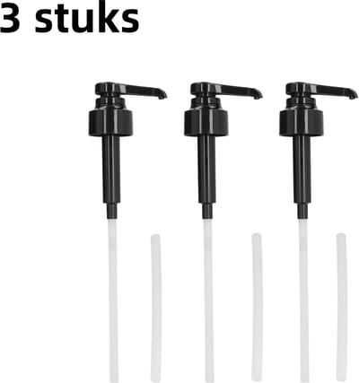 3-delige - Kruidenflespompkop - Knijpmondstuk - Ketchuppompkop - Huishoudelijke dispenser - Zwart