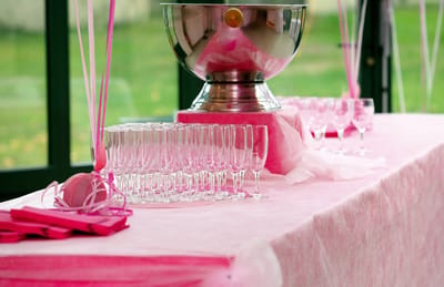 Santex Tafelkleed op rol - non woven polyester - roze - 120 cm x 10 m