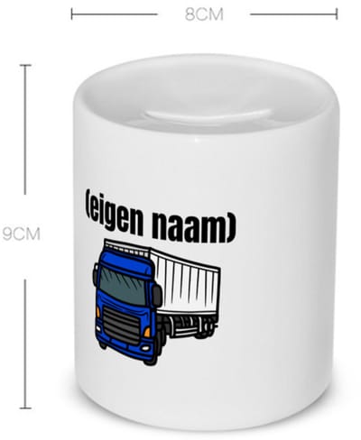 Akyol - blauwe vrachtwagen met eigen naam Spaarpot - Vrachtwagen chauffeur - vrachtauto chauffeurs - iemand die houdt van vrachtwagens - verjaardag - cadeau - kado - geschenk - 350 ML inhoud