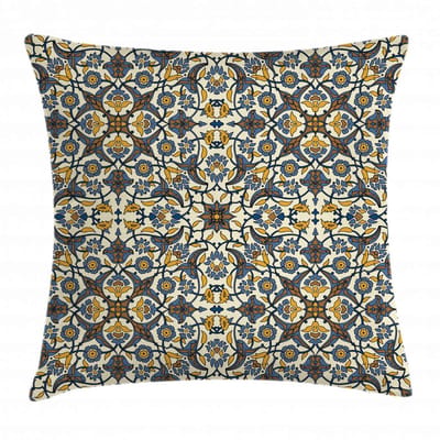 ABAKUHAUS Kussenhoes – Turkse bloemmotief – 40x40 cm – multicolor, rits, dubbelzijdig bedrukt