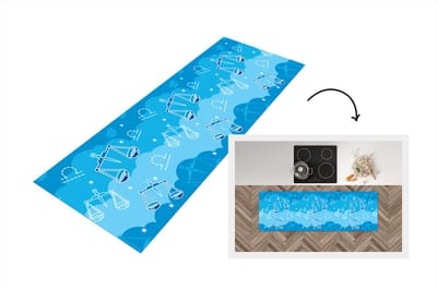 Keukenloper - Loper keuken - Weegschaal - Patroon - Zodiac - 150x50 cm - Keukenloper vinyl