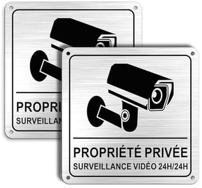 Videobewakingspanelen set van 2 - 15 x 15 cm, weerbestendig en roestvrij, ideaal voor binnen en buiten