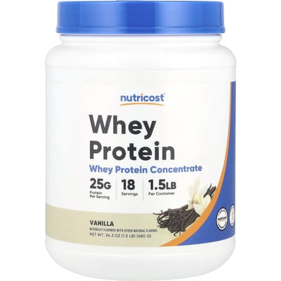 Nutricost, Concentré de Protéine de Whey, Vanille, 1,5 lb (680g)