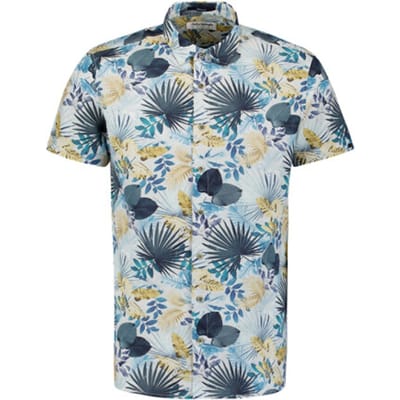 No Excess Shirt short sleeve allover printed blue