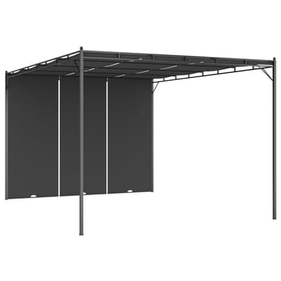 vidaXL - Tuinprieel - met - zijgordijn - 4x3x2,25 - m - antraciet