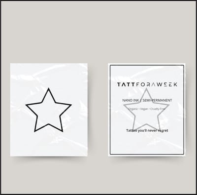 Tijdelijke tattoo sterretje | Neptattoo volwassenen | Tijdelijke tattoo voor volwassenen | Temporary tattoo | Plaktattoos voor volwassenen | Neptattoos | Probeer zorgeloos een tattoo | tattforaweek