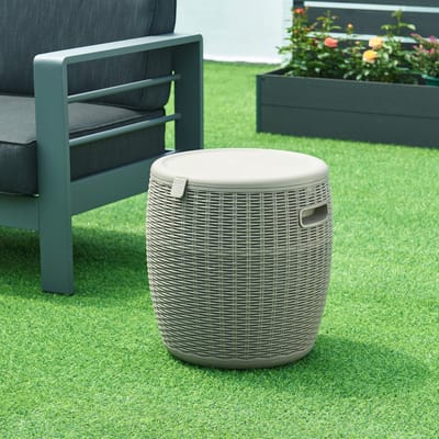 Tuinbox Avetrana koelbox rond 44xØ40 cm lichtbruin casa.pro