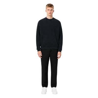 Lacoste Unisex Adult Washed Fleece Loose Fit Sweatshirt (Zwart)
