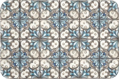 Badmat 90x60 cm - Antislip - Barok - Tegel - Kleurrijk - Badmatten voor badkamer - Badkamermat - Douchemat - Badkamer mat