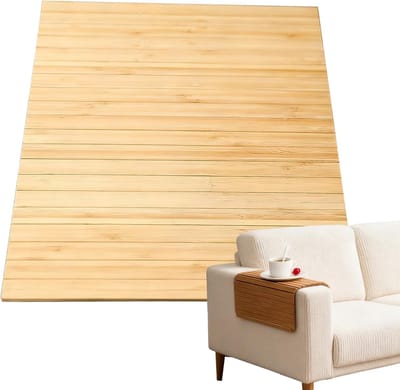Bank armleuning tafel - Houten bijzettafel - Dranken bewaren - Met bekerhouder - Compact ontwerp - Houtkleur
