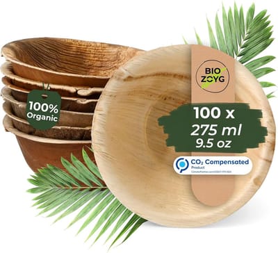 Composteerbare Bowls van Palmblad - 100 Stuks voor Feest en Catering