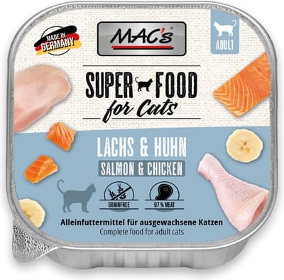 Mac’s Kattenvoer kuipje 97% vis en vlees - Zalm en kip 8 x 100g