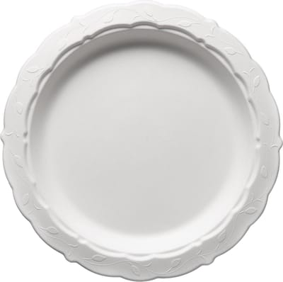 Luxe wegwerp suikkerriet diner borden 26 cm -Antique design -36 stuks - Biologisch afbreekbaar, vloeistof- en oliebestendig, magnetronbestendig, composteerbaar partybord- Milieuvriendelijke wegwerpservies.