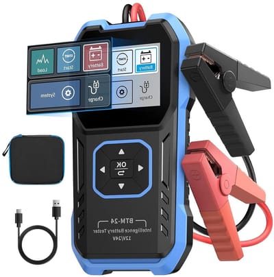 Auto Accutester - Accu Analysator - Voertuig Onderhoud - Intelligente Diagnose - 12V 24V - Zwart