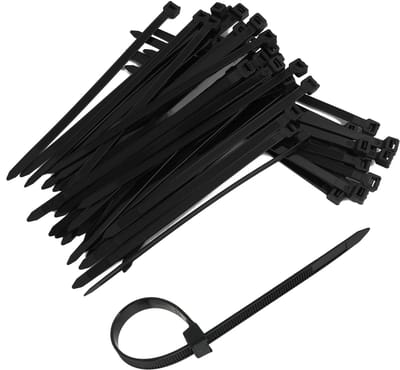 Dailygoods- Kabelbinders 100 stuks - Zwarte Kunststof - 200 mm x 8 mm - Robuust - Duurzaam - Voor Kabelmanagement/Tuinieren - Binders