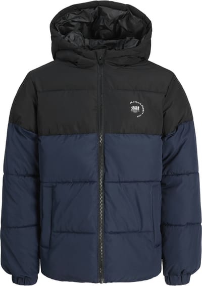 Jack & Jones Maze Logo Hood Puffer Jas Junior - Maat 140