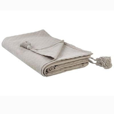 LINDULA - Sprei - Taupe - 150 x 200 cm - Katoen