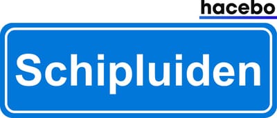 Hacebo - Plaatsnaam Sticker - 29x10 CM - Schipluiden sticker - Verkeersborden sticker - grappige cadeaus - Schipluiden