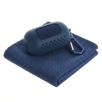 Marineblauwe sport handdoek fitness handdoek voor dames en heren – sneldrogende zweet handdoek met opberg hoes en karabijnhaak – sporthanddoek voor fitness, hardlopen, gym, yoga en training