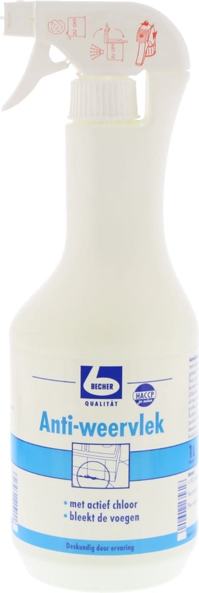 Dr. Becher Anti weervlek met actief chloor. bleekt de voegen - Fles 1 liter