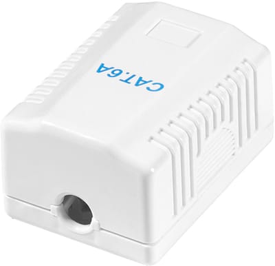 LogiLink wandcontactdoos Cat.6A met opbouwbehuizing, 2x RJ45, wit