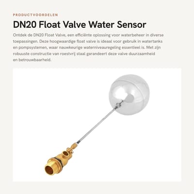 Dailygoods- Vlotterklep Roestvrij Staal - G3/4 Buitendraad - Watersensor - Drijvende Bal - Werkdruk 1,6 MPa - Gewicht 526g - Drijvende Klep