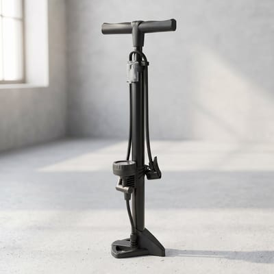 Cheqo® Fietspomp Staand - Vloerpomp met Manometer en Drukmeter - Luchtpomp Fiets - Bandenpomp - Hoge Druk - Hollands Ventiel - Frans Ventiel - Autoventiel - Fietsbanden Oppompen - Racefiets - MTB - Stadsfiets - Dubbele Ventielkop