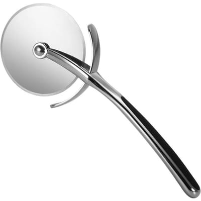 Couteau à pizza rond en acier inoxydable JJYY pour pizzas, gâteaux, pains, tartes, pâtisseries et pâtisseries gray