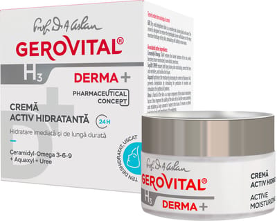 24-uurs actieve Vochtinbrengende crème - Droge huid, Gevoelige huid, Uitgedroogd - Derma+ Huidverzorging, Hydratatie, Anti-rimpel - nachtcreme, dagcreme voor vrouwen - 50ml