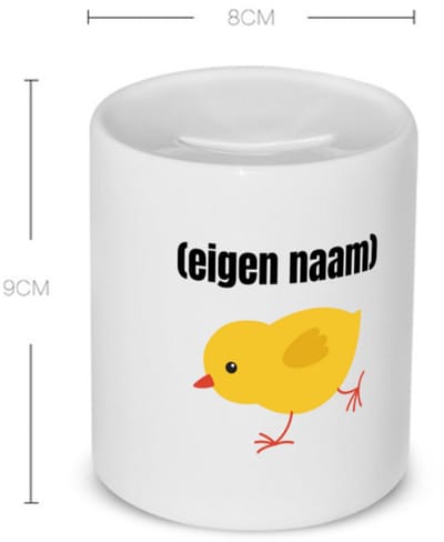 Akyol - kuiken met eigen naam Spaarpot - Kuiken - kuiken liefhebbers - iemand die houdt van kuikens - verjaardag - cadeau - kado - 350 ML inhoud