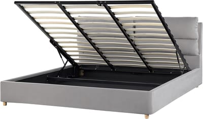 BATILLY - Tweepersoonsbed - Lichtgrijs - 180 x 200 cm - Fluweel
