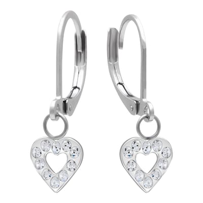 WeLoveSilver Kinderoorbellen Hartjes Strass - Chirurgisch Staal - 25 mm