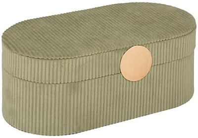 Atmosphera Sieraden/bijouterie kistje - 25 x 13 x 10 - groen - juwelenkistje met rits - vakjes indeling