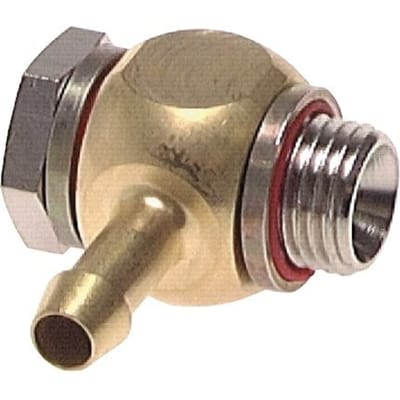 4 mm & G1/8'' Messing L-Slangpilaar Met Buitendraad Elastomeer Afdichting Draaibaar