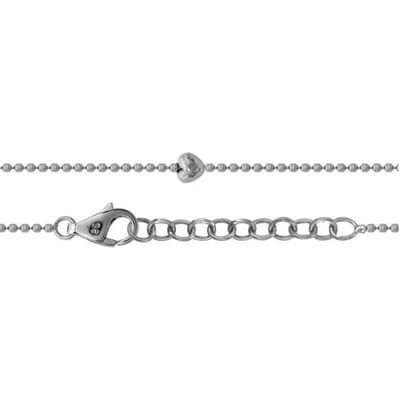 Blossom Copenhagen - Zilveren lengtecollier 45-48 cm - Gerodineerde bolschakel met hart