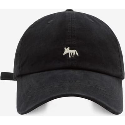 Kleine vos geborduurde baseballpet uniseks lente en zomer Koreaanse stijl straatmode baseballpet maakt het gezicht kleiner adjustable black