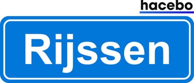 Hacebo - Plaatsnaam Sticker - 29x10 CM - Rijssen sticker - Verkeersborden sticker - grappige cadeaus - Rijssen