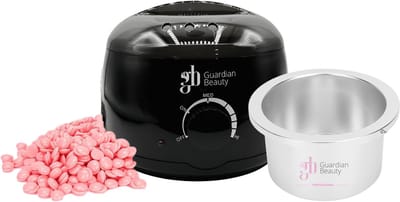 Guardian Beauty Wax Warmer - Ontharingset - Zwart - 400g Harde Wasbonen - 100ml Pre en Na Wax Spray - Met 10 stuks Spatels