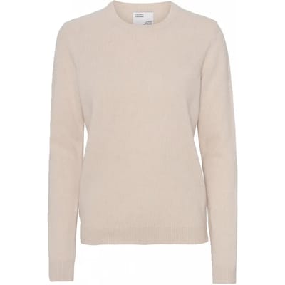 Damestrui met Ronde Hals in wol Colorful Standard Classic Merino Ivory White