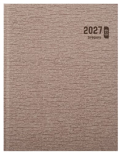Brepols bureau agenda 2027 - ECOTIMING [0.180] - KAZAR - Bureau agenda - 1 week op 2 pagina's - Weekoverzicht - Bruin - 17.1 x 22 cm