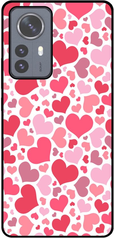 Smartphonica Telefoonhoesje Geschikt voor Xiaomi 12 Pro met Hartjes Print - Hearts Design TPU Backcover Case - Kinder Hoesje met Hartjes Design geschikt voor Xiaomi 12 Pro
