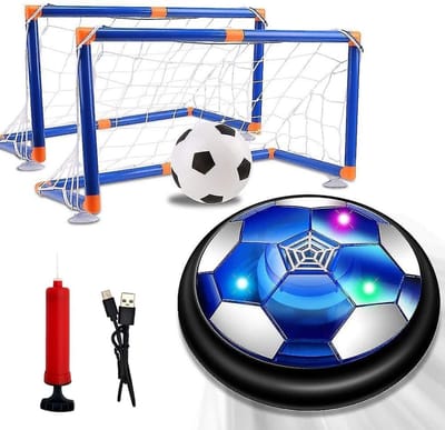 Oplaadbare Hover Ball met LED Verlichting, Inclusief Net en Doel voor Voetbalsimulatie, Geschikt voor Binnen en Buiten, Speelgoed voor Kinderen van 3 tot 12 Jaar