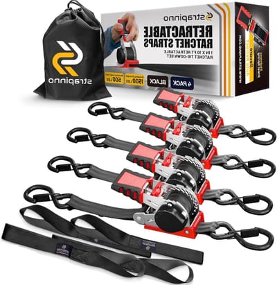 Retractable Ratchet Straps - Spanbanden Zekeren - Bagage Vervoeren - Automatisch oprollend - 2.5 cm x 300 cm