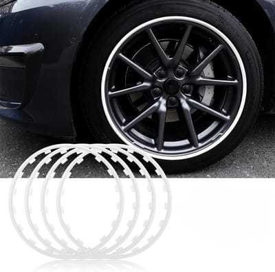 Velgrand Beschermers - Velgbescherming Set - Voertuig Beschermen - Schokabsorberend Materiaal - 18 inch - Wit