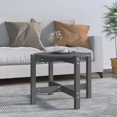 vidaXL - Salontafel - Ø - 62,5x45 - cm - massief - grenenhout - grijs