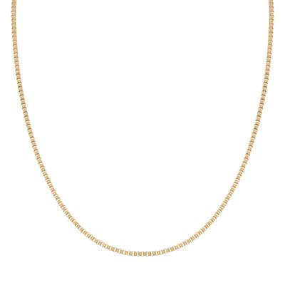 Essentialistics - Ketting basic blokjes - Volwassenen - Goudkleur - Stainless steel (verkleurt niet) - Verlengkettinkje