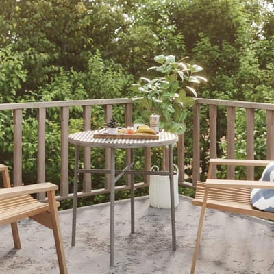 Poly Rattan Tafel - Balkon Tafel - Buiten Zitten - Weerbestendig Materiaal - 45 cm - Grijs
