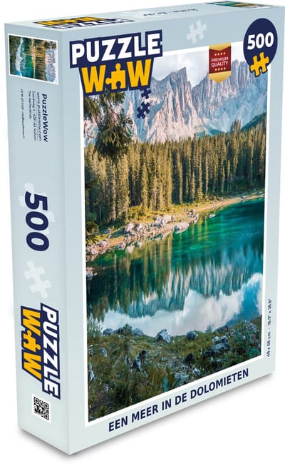 Puzzel Een meer in de Dolomieten - Legpuzzel - Puzzel 500 stukjes