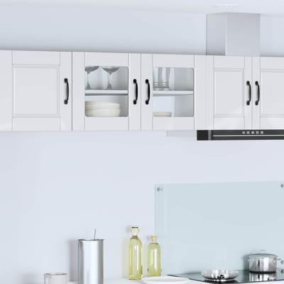 vidaXL - Wandglas - Kasten - PORTO - Hoogglans - wit - 80 - x - 31 - x - 40 - cm